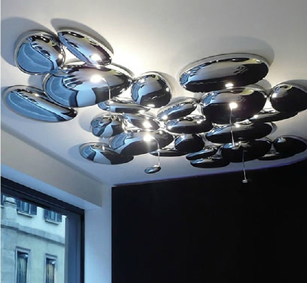 Mercury LED Water Drop Chrome Light Postmodern Design Chandelier