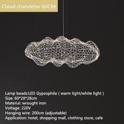 Modern Coud Starry Light Gypsophila Chandeliers - Querencian