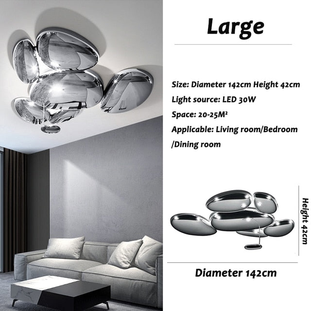 Mercury LED Water Drop Chrome Light Postmodern Design Chandelier - Querencian