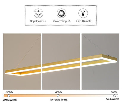 Aluminum Led Modern Ceiling Rectangle Chandelier Fixtures - Querencian
