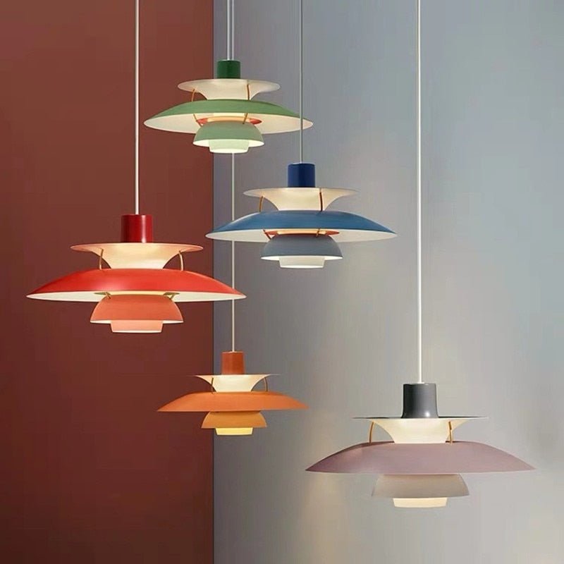 Colorful LED Umbrella Pendant Lights Fixtures - Querencian