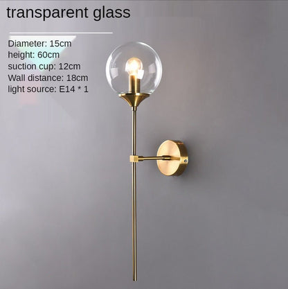Creative Gold Glass Ball Wall Lamp - Querencian