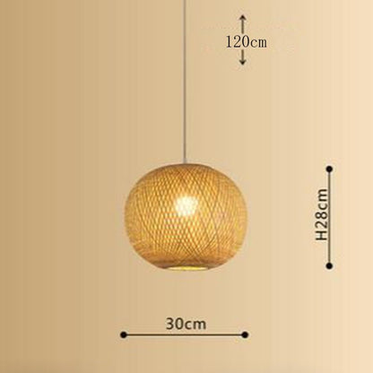 E27 Handmake Chinese Bamboo Loft Pendant Light - Querencian