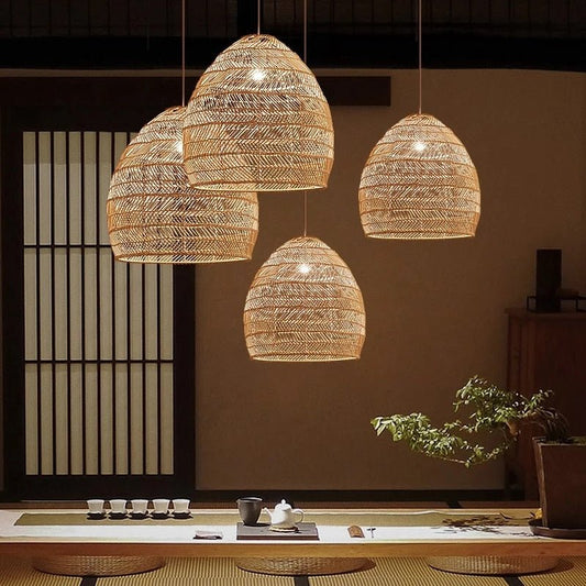 E27 Lighting Fixtures Chinese Style Rattan Light - Querencian
