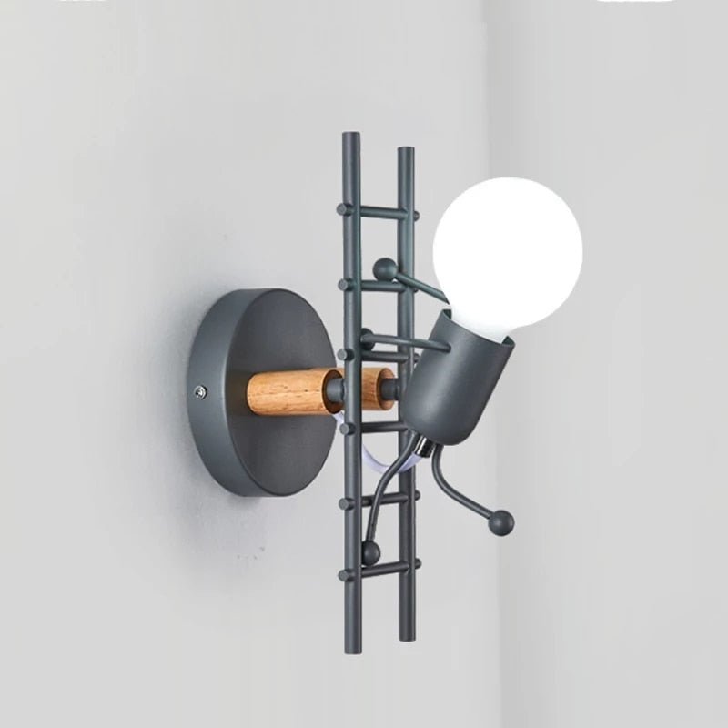 Metal Cartoon Robot Sconce Led Wall Lights - Querencian