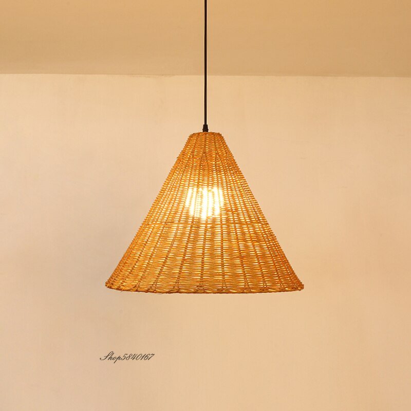 Minimalist Hand Knitted Vintage Rattan Pendant Lights - Querencian