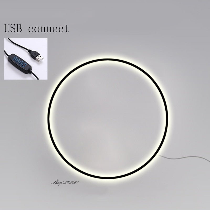 Modern Minimalist USB Led Rings Wall Lamp - Querencian