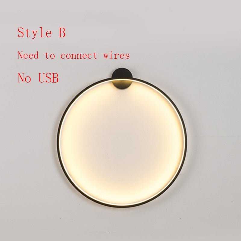 Modern Minimalist USB Led Rings Wall Lamp - Querencian