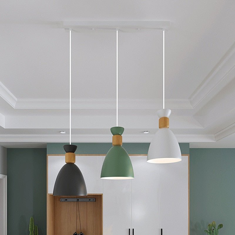 Modern Multiple Color Wood LED Pendant Light - Querencian