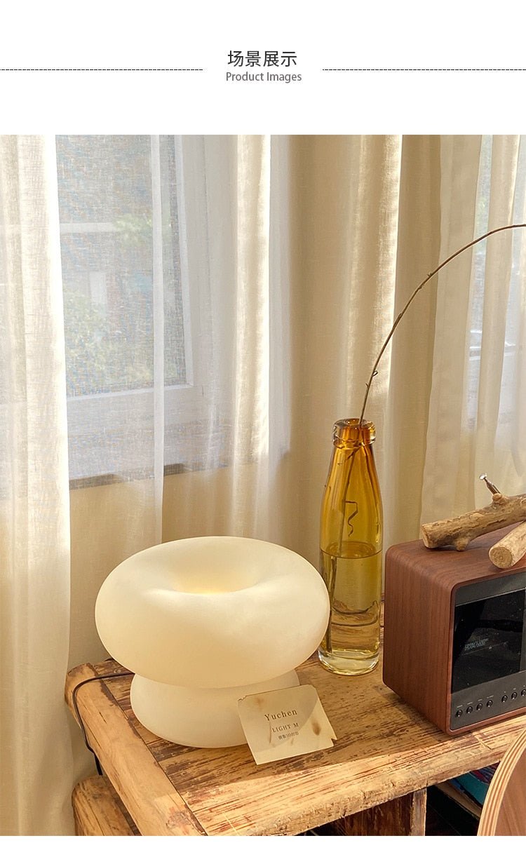 Mushroom Table Lamp Nordic Glass Table Light - Querencian