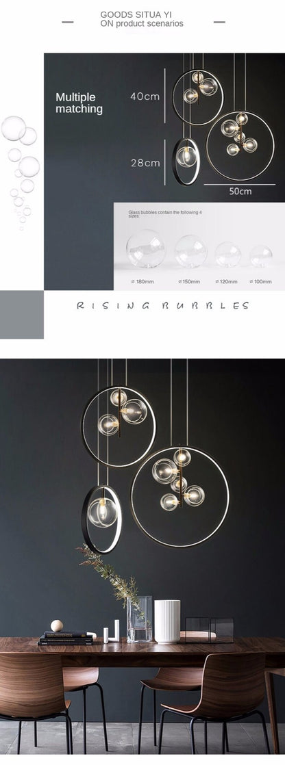 Nordic Creative Glass Soap Bubble Chandelier Lighting - Querencian