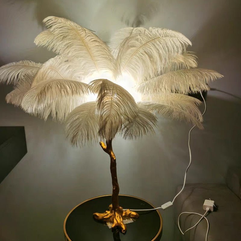 Nordic Ostrich Feather Led Floor Lamp - Querencian
