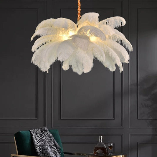 Nordic Ostrich Feather Led Pendant Lights - Querencian