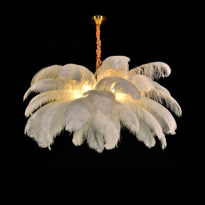 Nordic Ostrich Feather Led Pendant Lights - Querencian