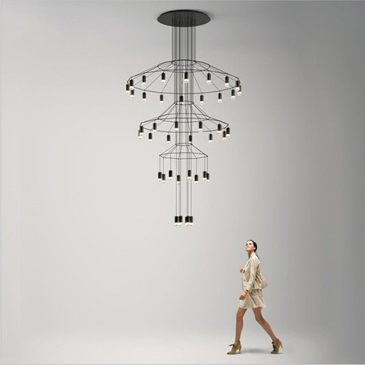 Postmodern Long Chandelier Led Wireflow Chandeliers - Querencian