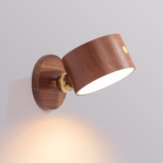 Rotary Wooden Wireless touch switch wall lights - Querencian