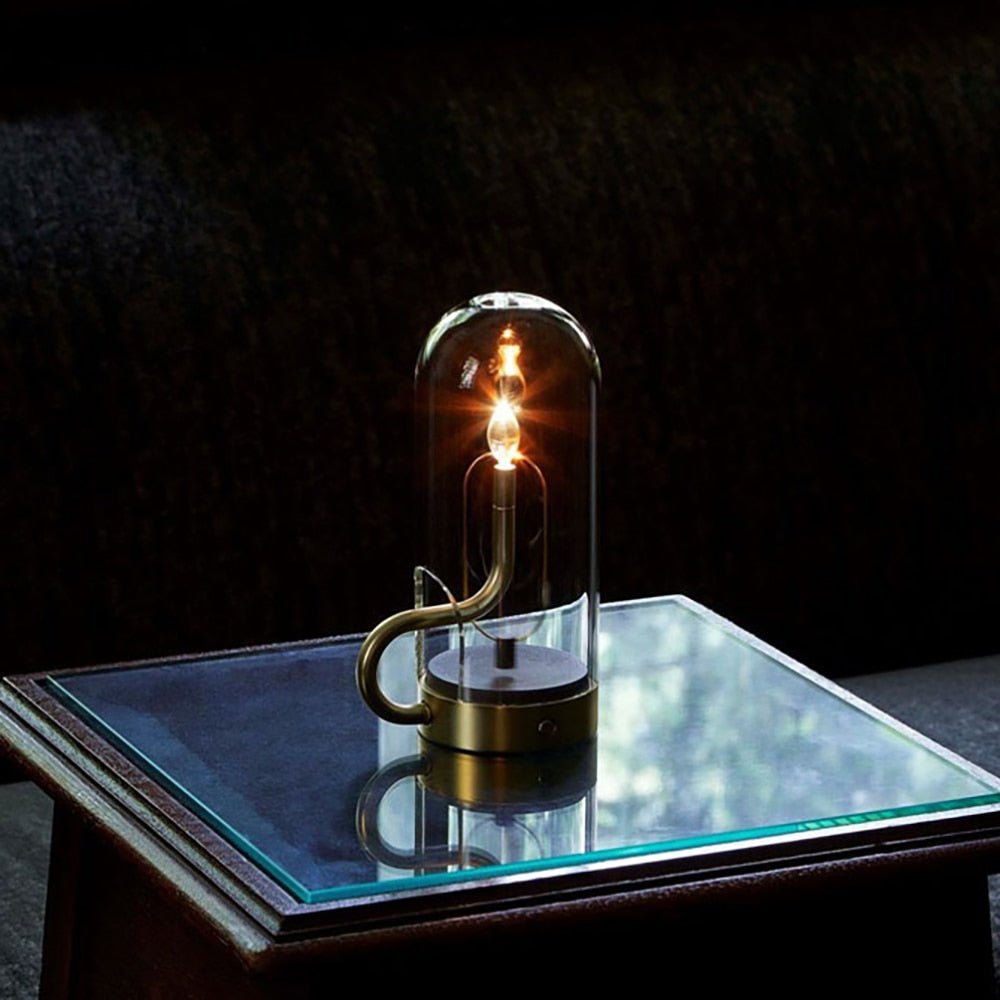 Touch switch glass shade candle desk lamp - Querencian