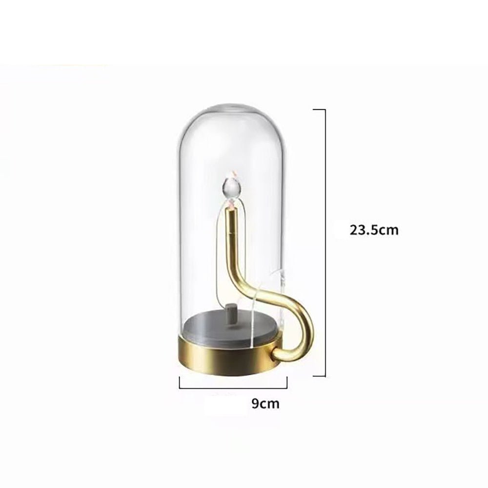 Touch switch glass shade candle desk lamp - Querencian