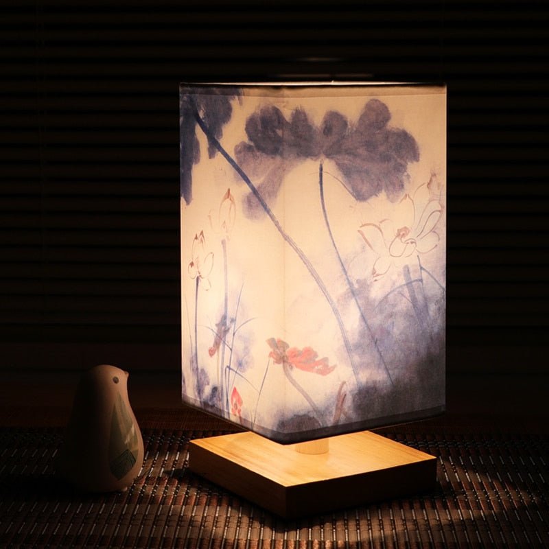 Vintage Chinese Style Landscape Painting Table Lamp - Querencian