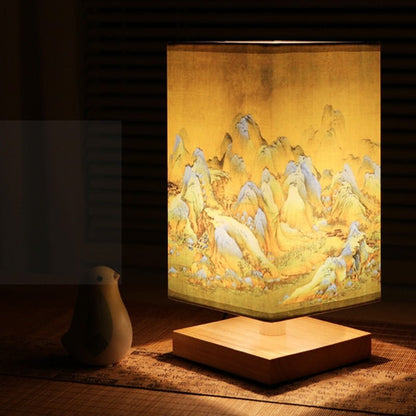 Vintage Chinese Style Landscape Painting Table Lamp - Querencian