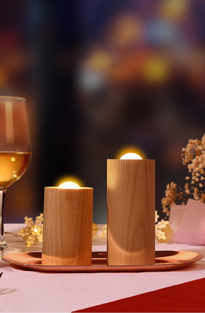 Wooden Air blowing induction candle night lamp - Querencian